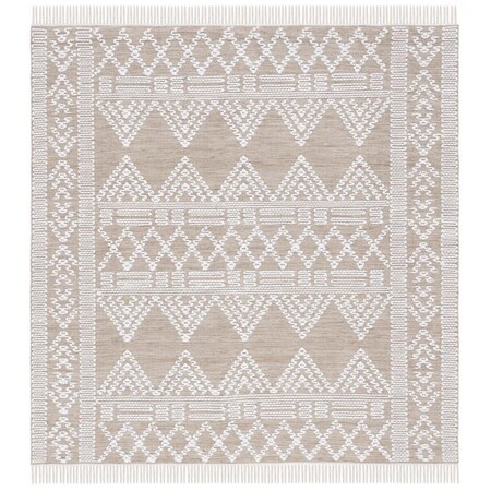 Safavieh 6 x 6 ft. Kilim Flat Weave Square Area Rug Beige & Ivory KLM308B-6SQ